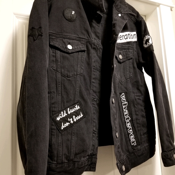 Top Shop Patchwork Denim Jacket - Picture 5 of 8